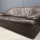 Vintage leather sofa set, 1970s