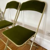 Green and gold vintage folding chair
