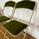 Green and gold vintage folding chair