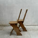 Paire chaises pin brutaliste