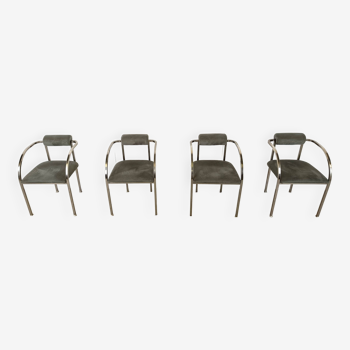 Chaises de salle à manger post-modernes par belgo chrom, lot de 4 - 1980