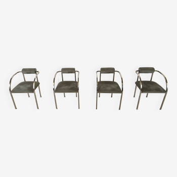 Post modern dining chairs by belgo chrom, set of 4 - 1980s