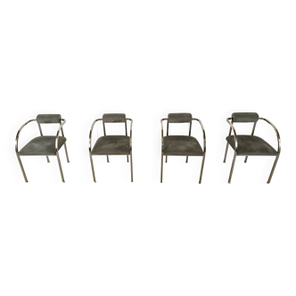 Post modern dining chairs by belgo chrom, set of 4 - 1980s