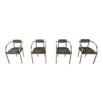 Chaises de salle à manger post-modernes par belgo chrom, lot de 4 - 1980
