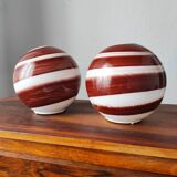 Pair of vintage 80-90 glass ball lamps