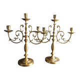 Pair of bronze candelabra