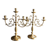 Pair of bronze candelabra
