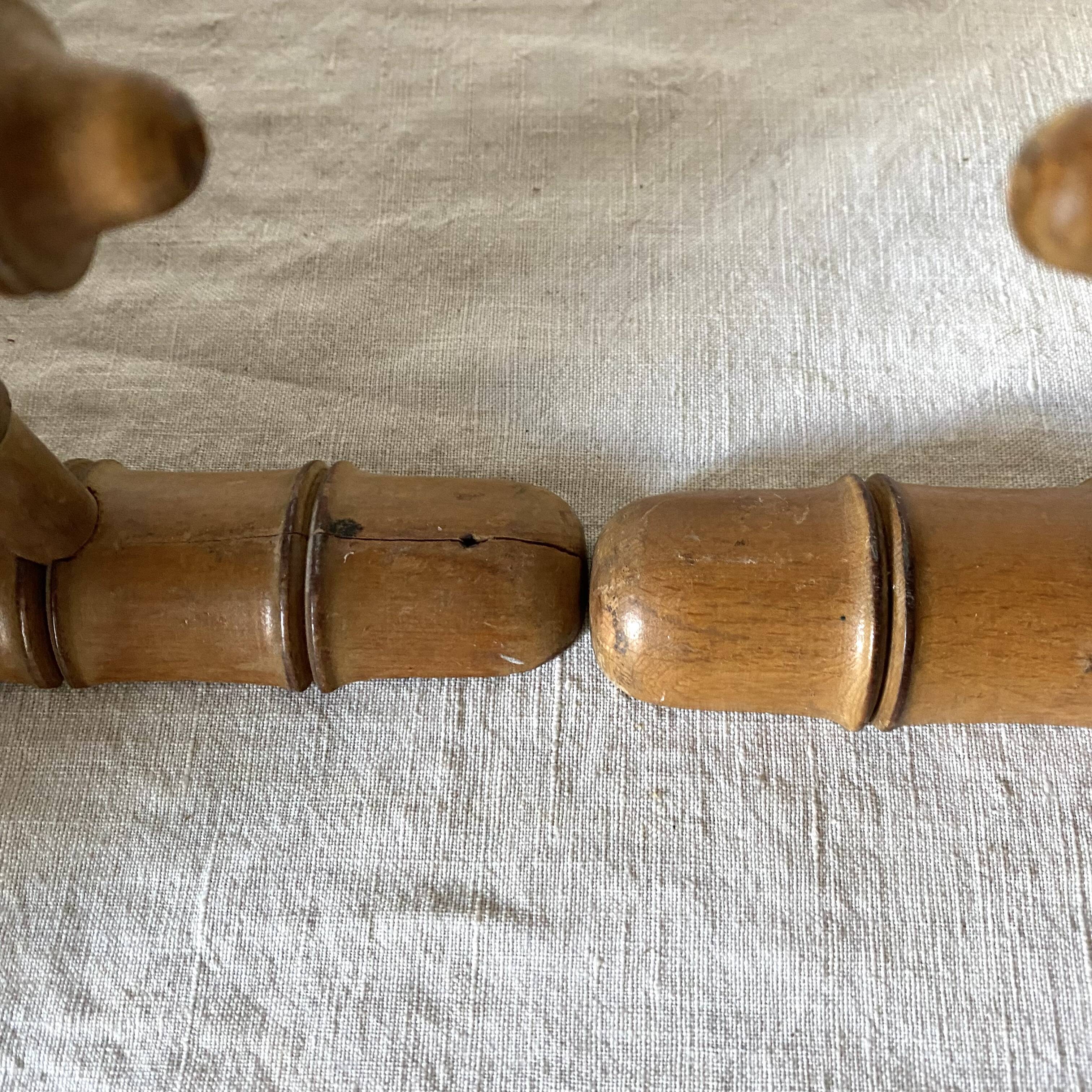 Pair of turned wooden bamboo style harnesses, 1920