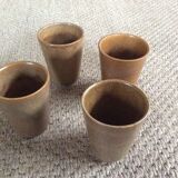 Series of 4 Digoin sandstone cups