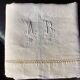 Hemp sheet embroidered MR very old seam central days crossed