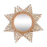 Rattan sun mirror 45x45cm