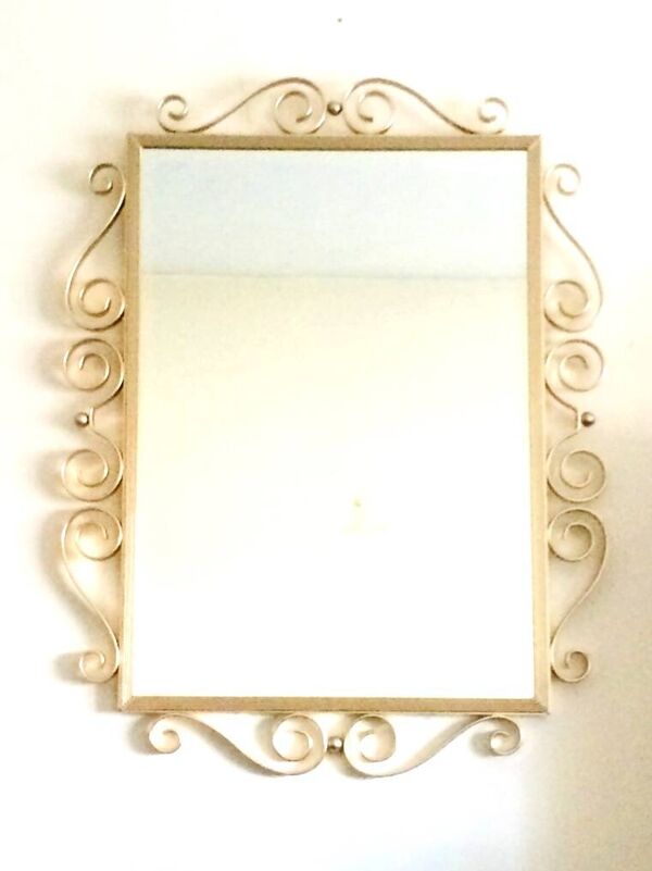 Miroir laiton doré 50s. Vintage. Hollywood Regency