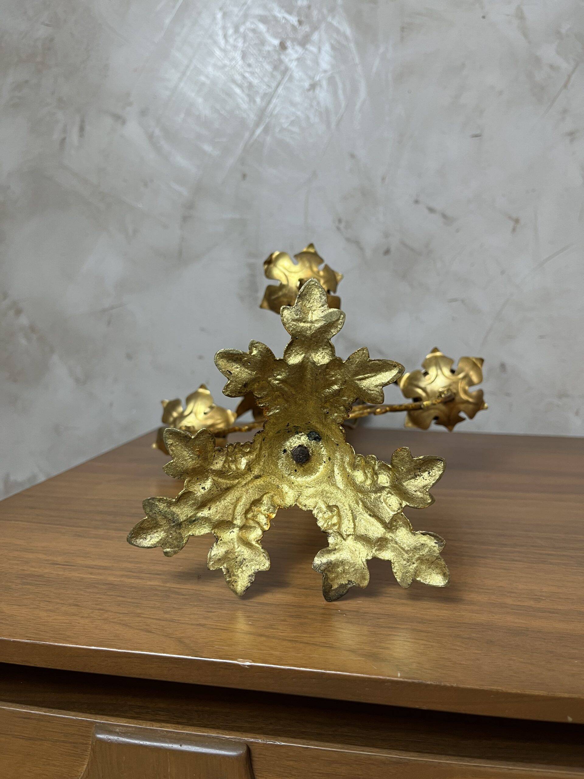 Brass flower candlestick