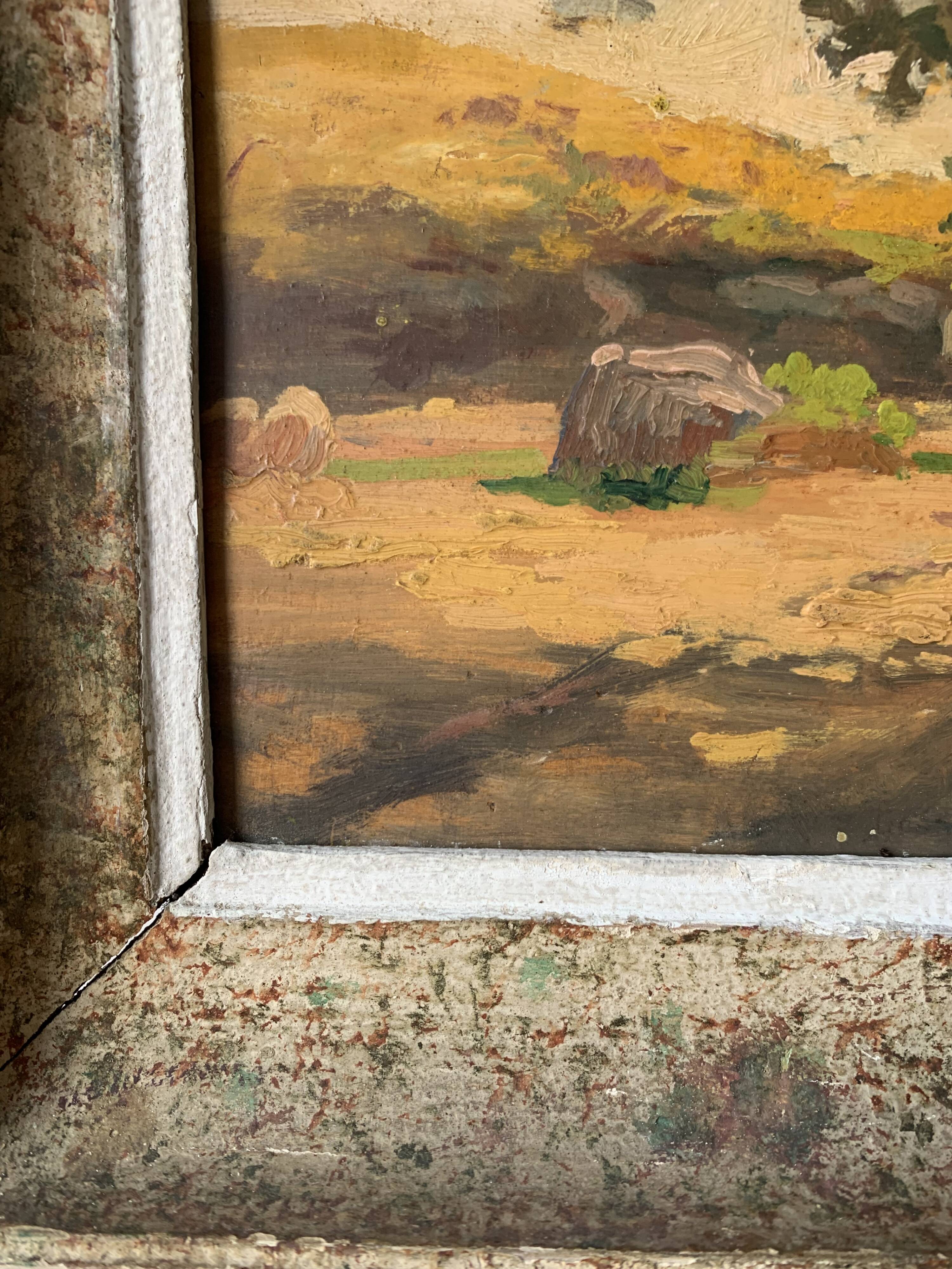 Pair of Impressionist Oil Paintings of Vintage and Antique Landscapes