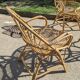 rattan garden set 2 armchairs and side table