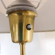 Mid-century floor lamp in teak and brass by Falkenbergs Belysning, Sweden, 1960s.