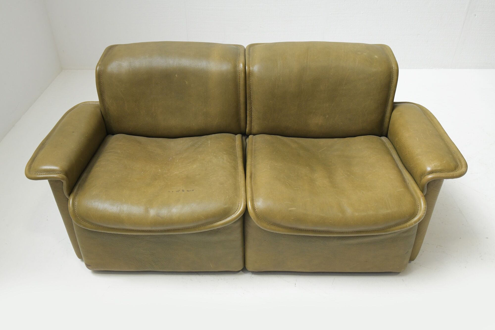 DS-12 modular vintage set in green leather by Team de Sede for De Sede Swiss