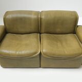 DS-12 modular vintage set in green leather by Team de Sede for De Sede Swiss