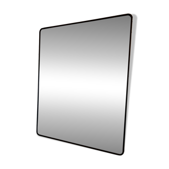 Custom-made large mirror – unique piece – black lacquered steel frame – 130 x