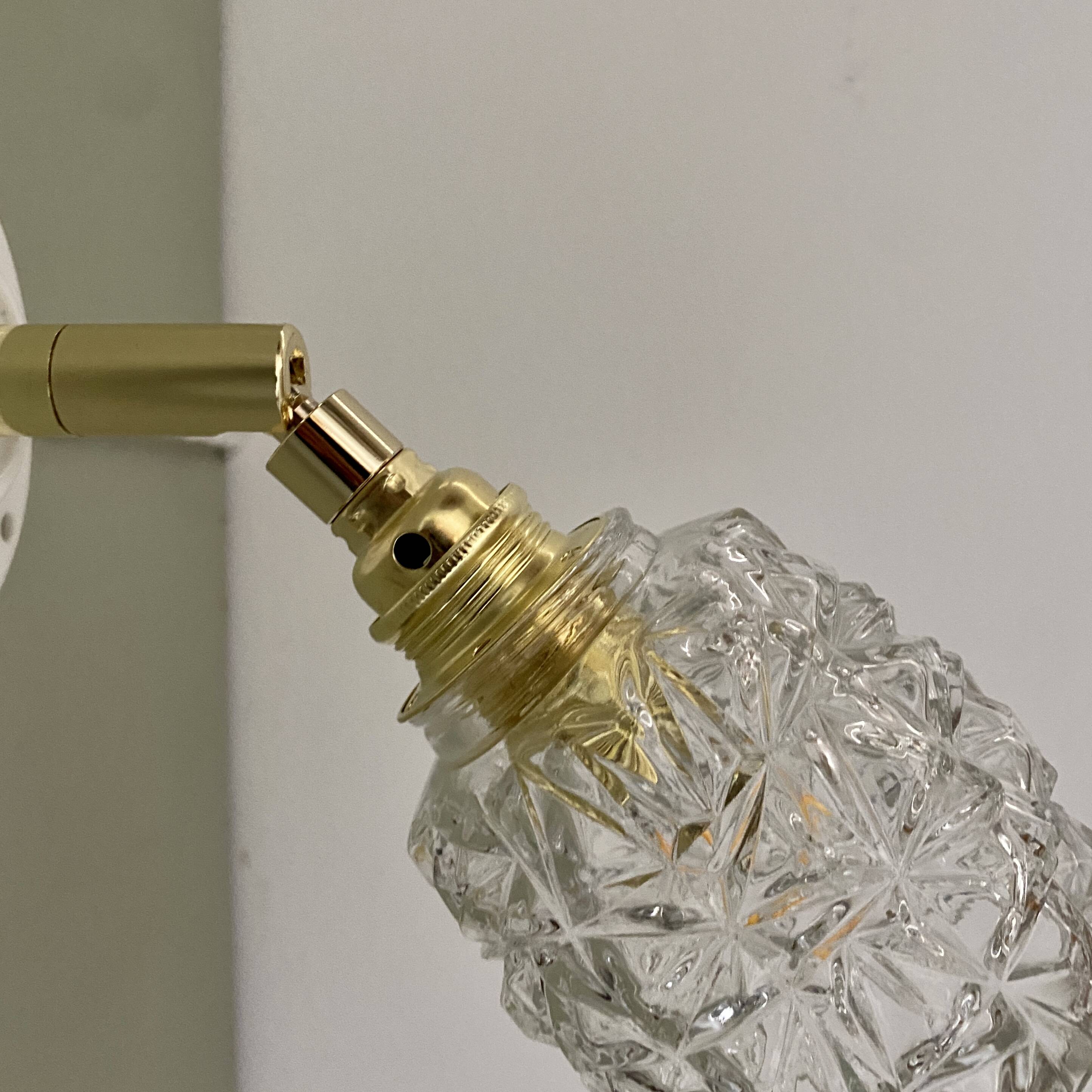 Vintage tulip wall sconce in molded glass