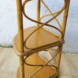 Rattan corner shelf