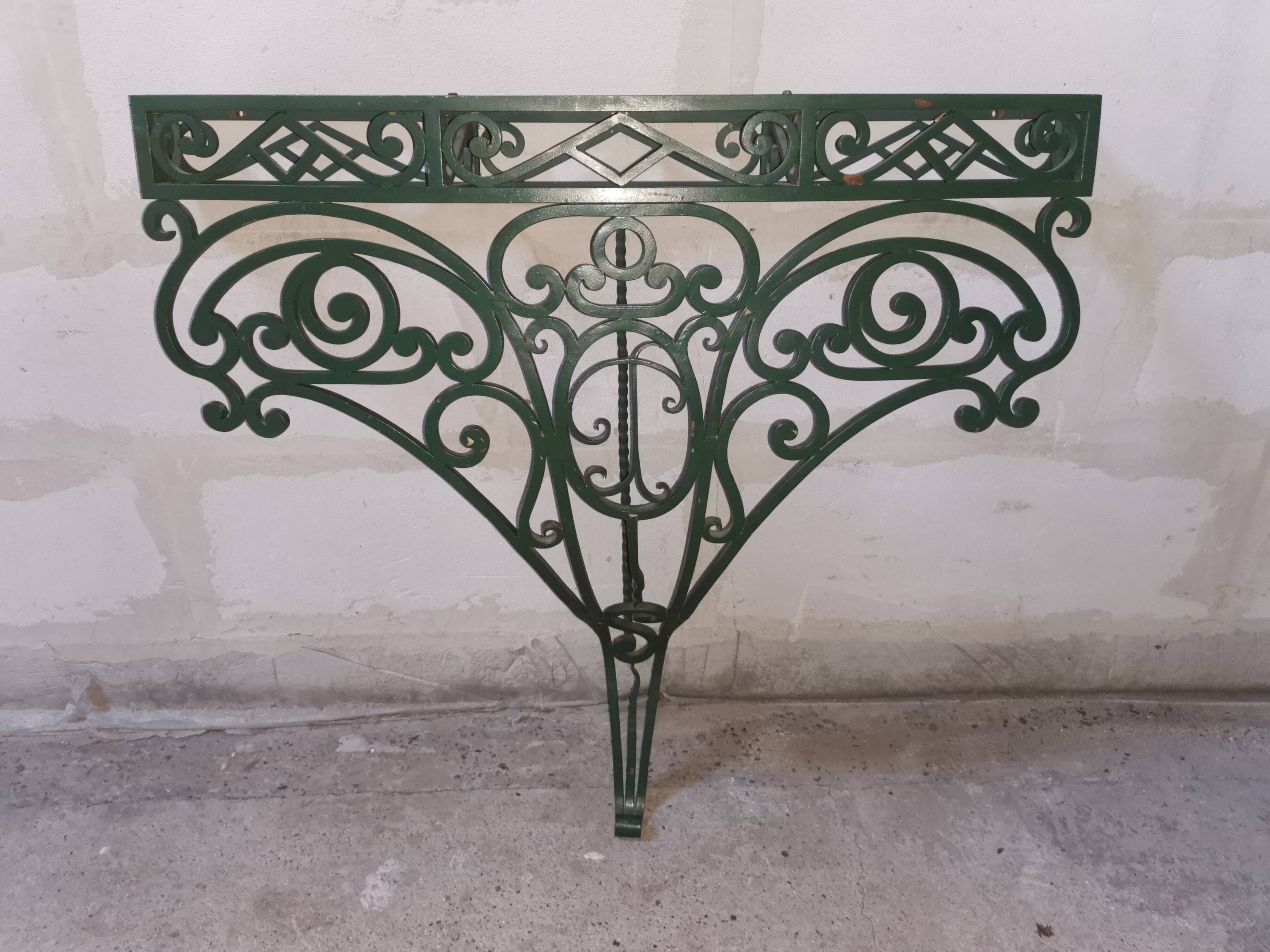 Beautiful Console + Mirror set, wrought iron. Art Nouveau / Art Deco