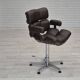 1970s, Scandinavian swivel chair, original condition, artificial leather, chrome steel.