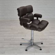 1970s, Scandinavian swivel chair, original condition, artificial leather, chrome steel.