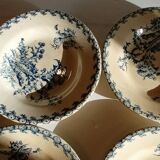 Set of 6 deep plates from Gien "chardons"