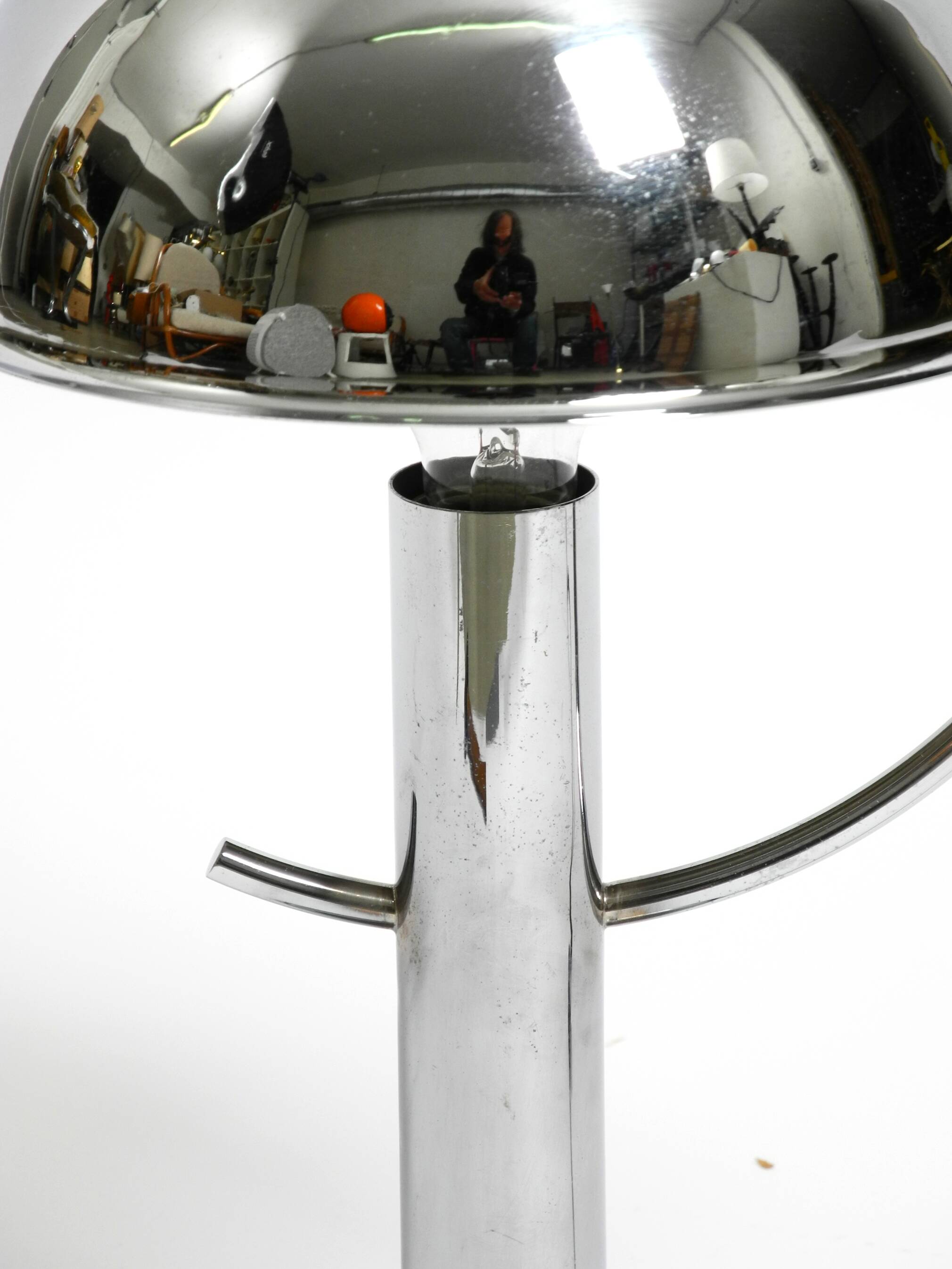 Large exceptional 1960s chrome table lamp by Gebrüder Cosack