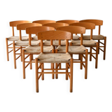 Lot de 10 J39 « Chaise du Peuple » par Børge Mogensen