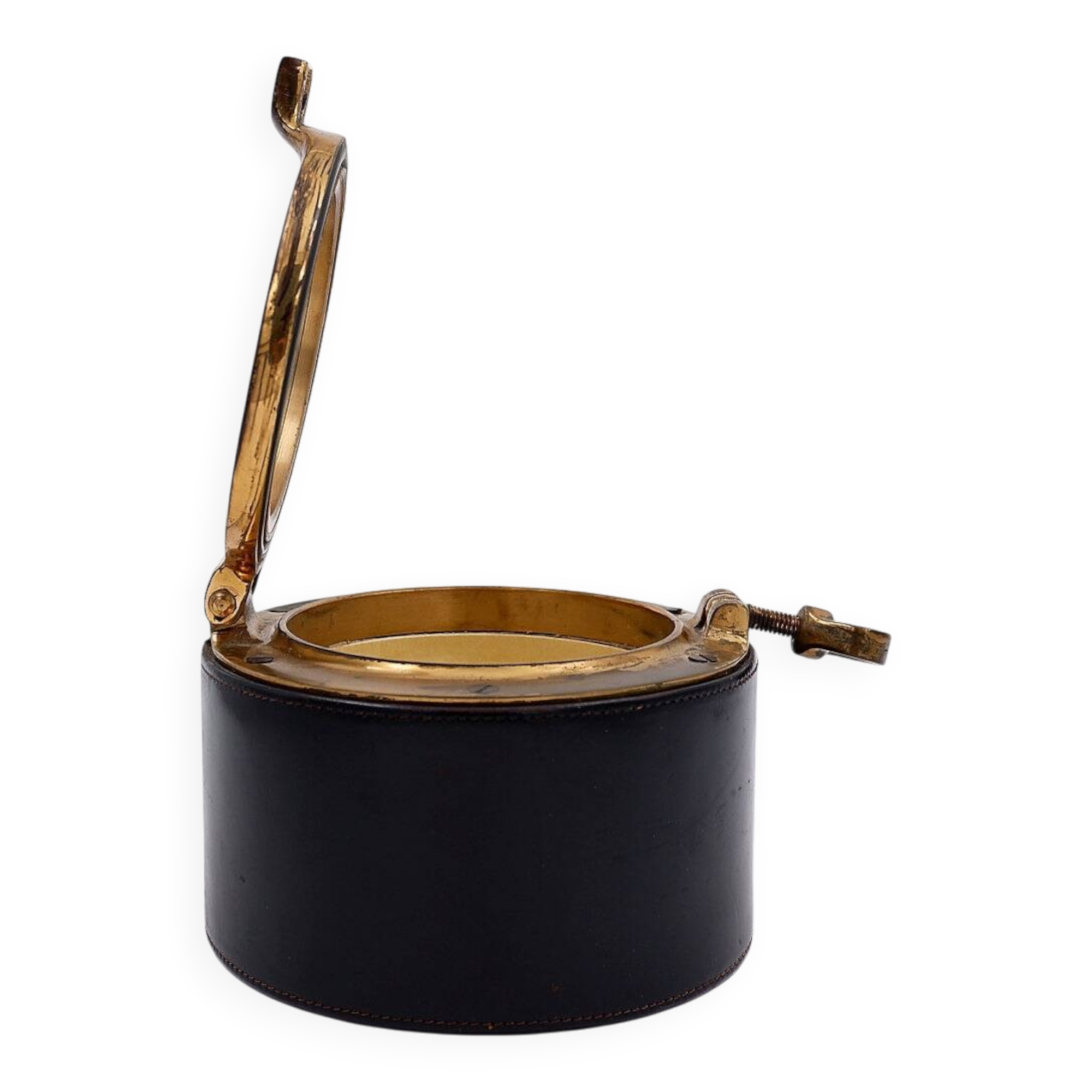 Vintage Dunhill Leather and Brass Cigar Humidor, 1960s