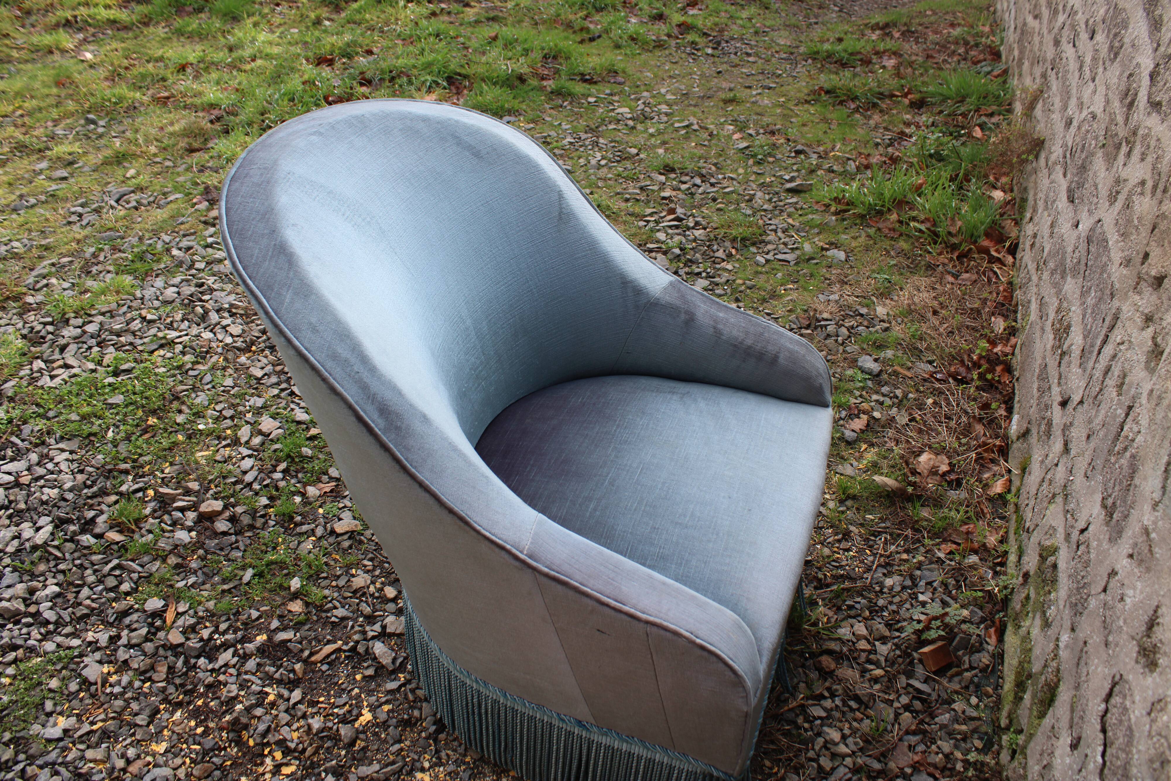 Vintage velvet toad armchair