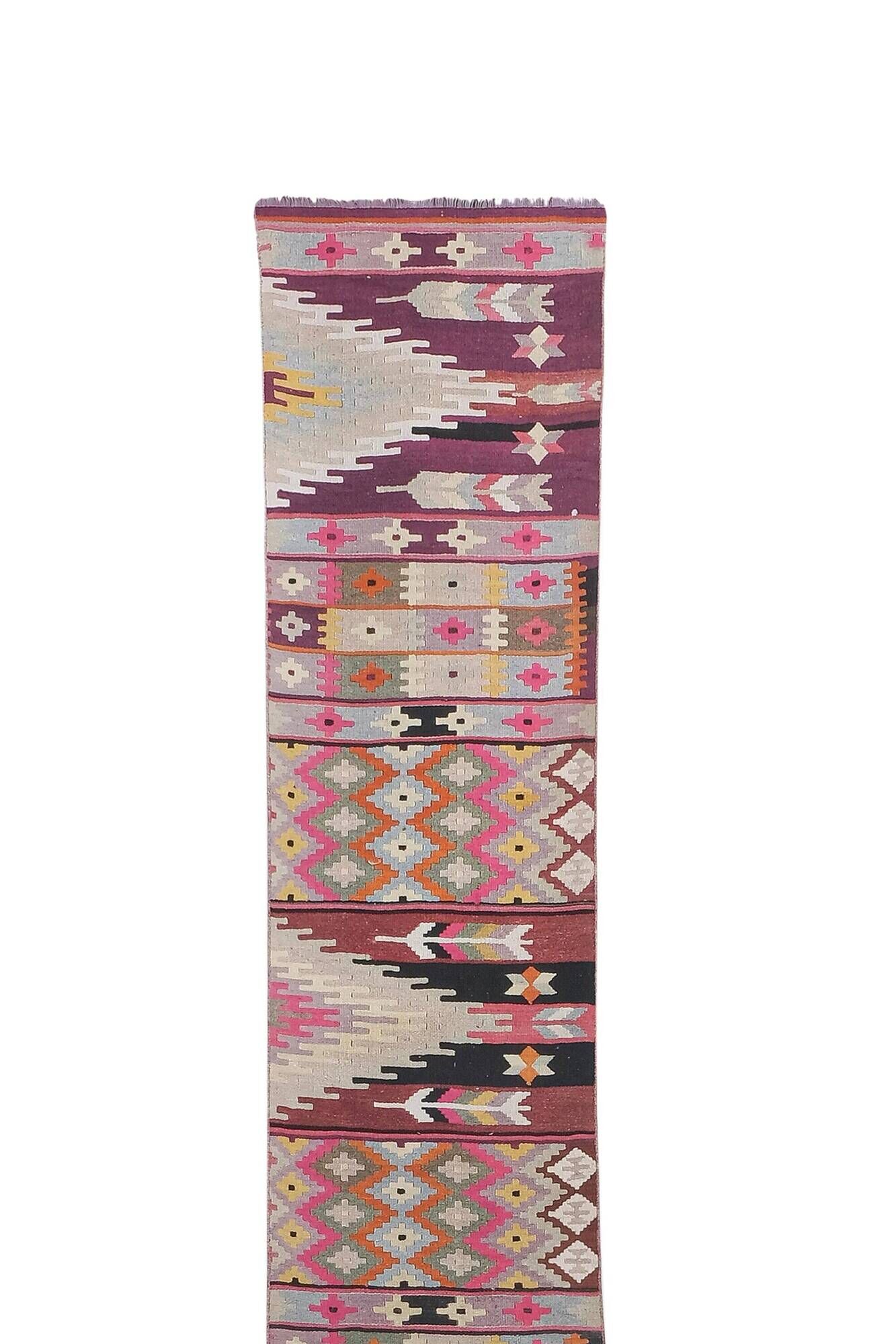 Vintage Turkish hallway rug 75x724 cm