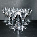 Saint-louis set of 10 white wine glasses in cut crystal vic 1930 13cm