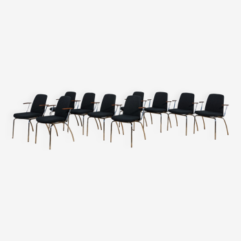 Danish conference armchairs, cube design, 2010s, set of 10