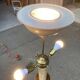 Art Deco floor lamp in solid wood and gilded brass