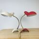 Pair of metal and brass lamps 50s Jean Boris Lacroix