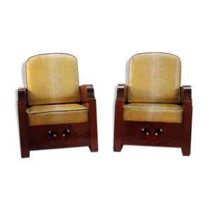 Paire de fauteuils art - garniture