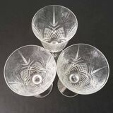 12 large cut crystal wine glasses