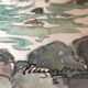 Marine watercolor, raging seaside signed