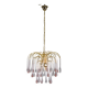 Lady Grace, Chandelier with Pink and Transparent Pendants, Murano Glass, 19