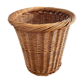 Corbeille à papier en rotin vintage
