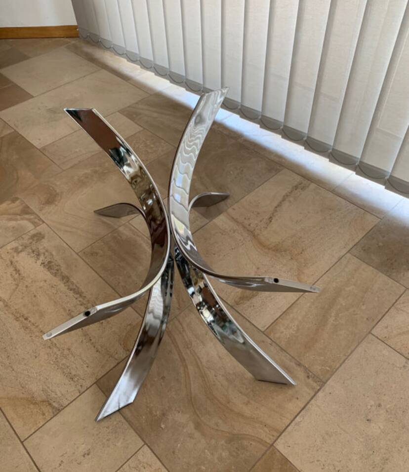 Vintage 70s chrome/glass coffee table