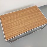 Vintage USM style coffee table in melamine and chrome metal