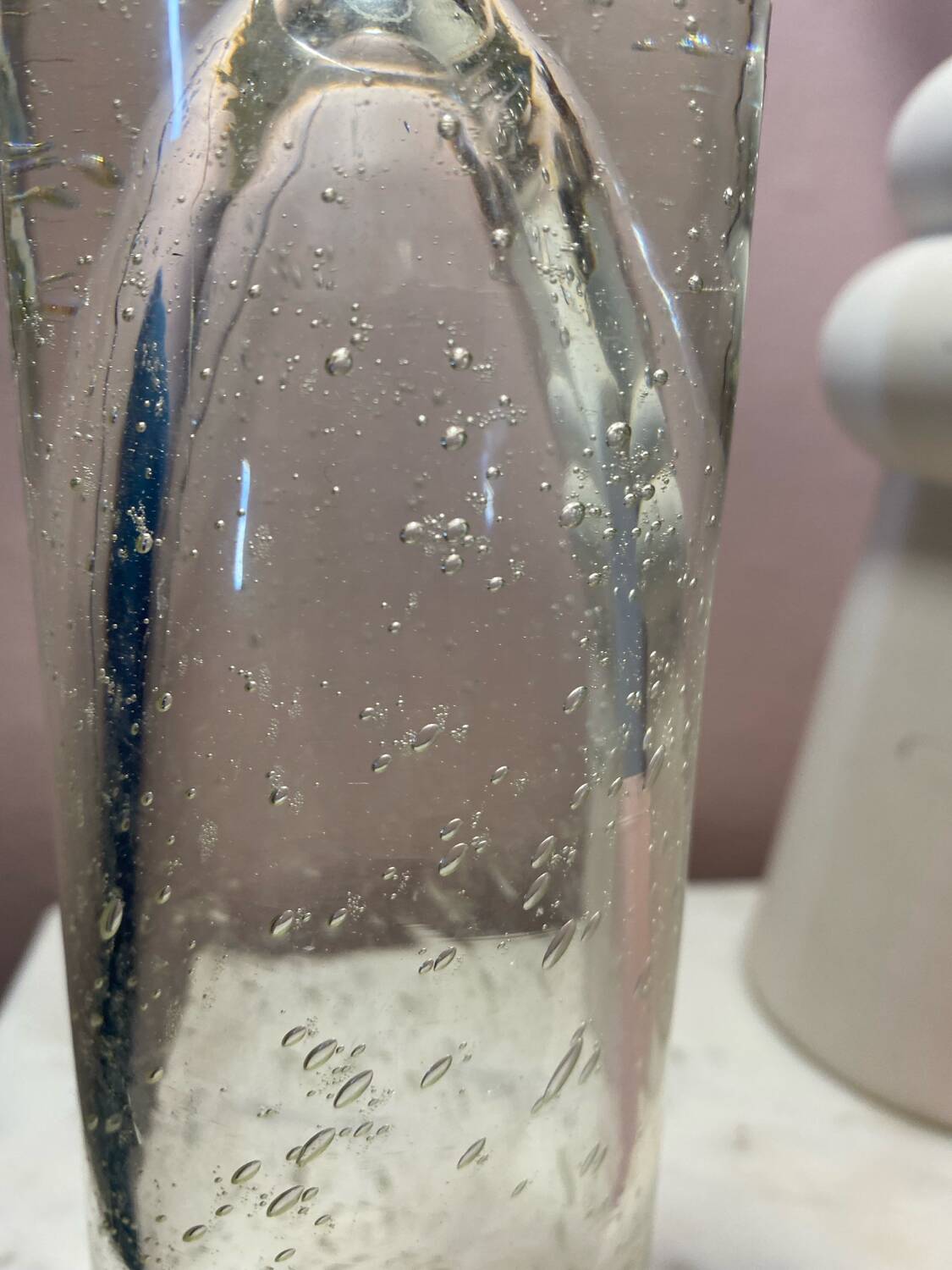 Vintage bubbled glass vase, 1970