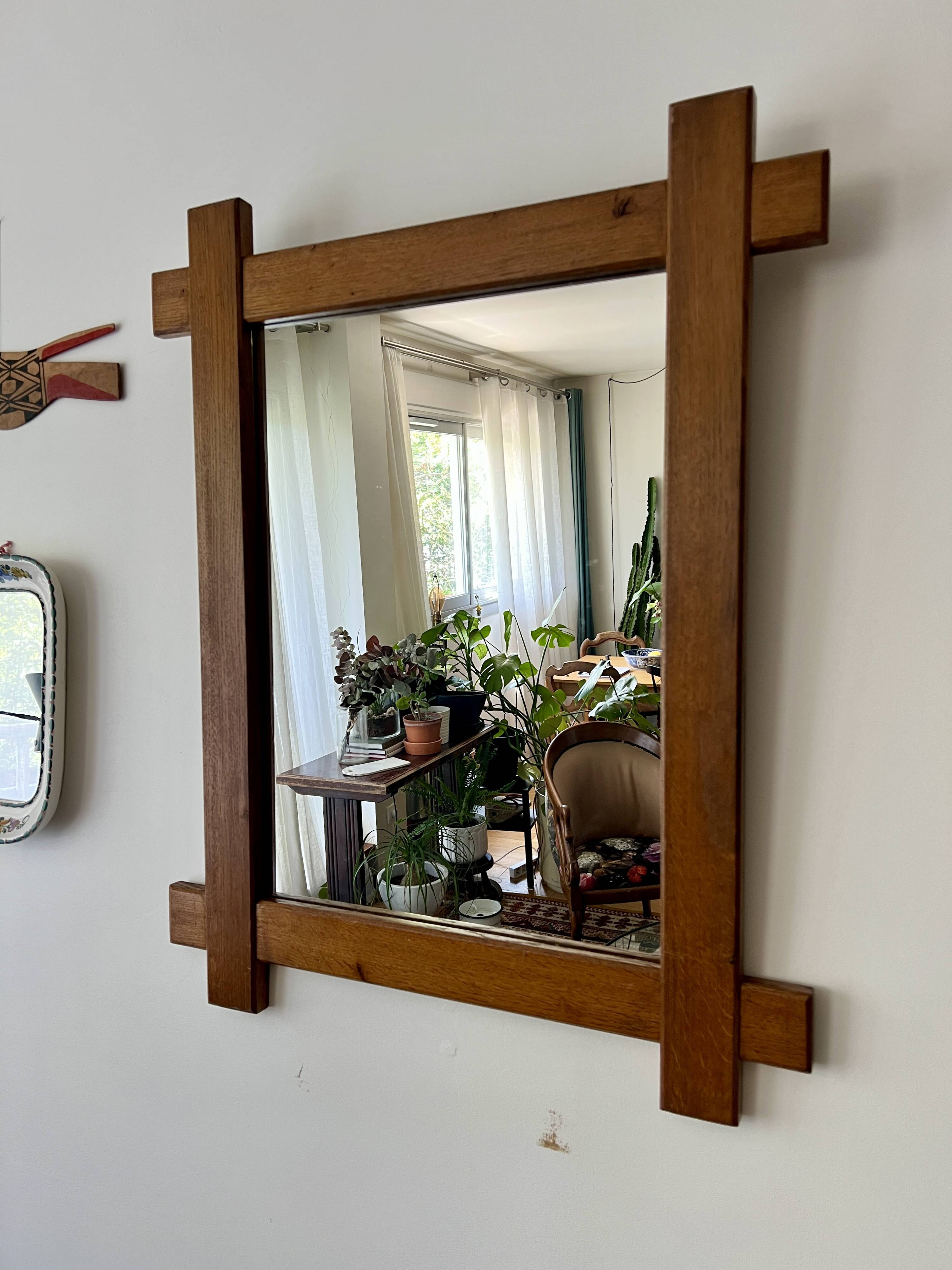 Brutalist Oak Mirror 74 x 91cm