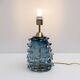 Pair of Blue Rostrato Murano Glass Table Lamps