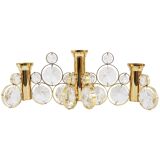 5 Palwa Style Candle Holders by Gaetano Sciolari in Brass and Crystal, 1970s