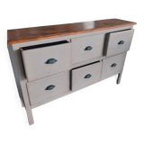 6-drawer craft cabinet with shell handles